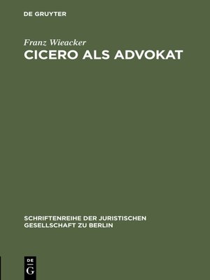 cover image of Cicero als Advokat